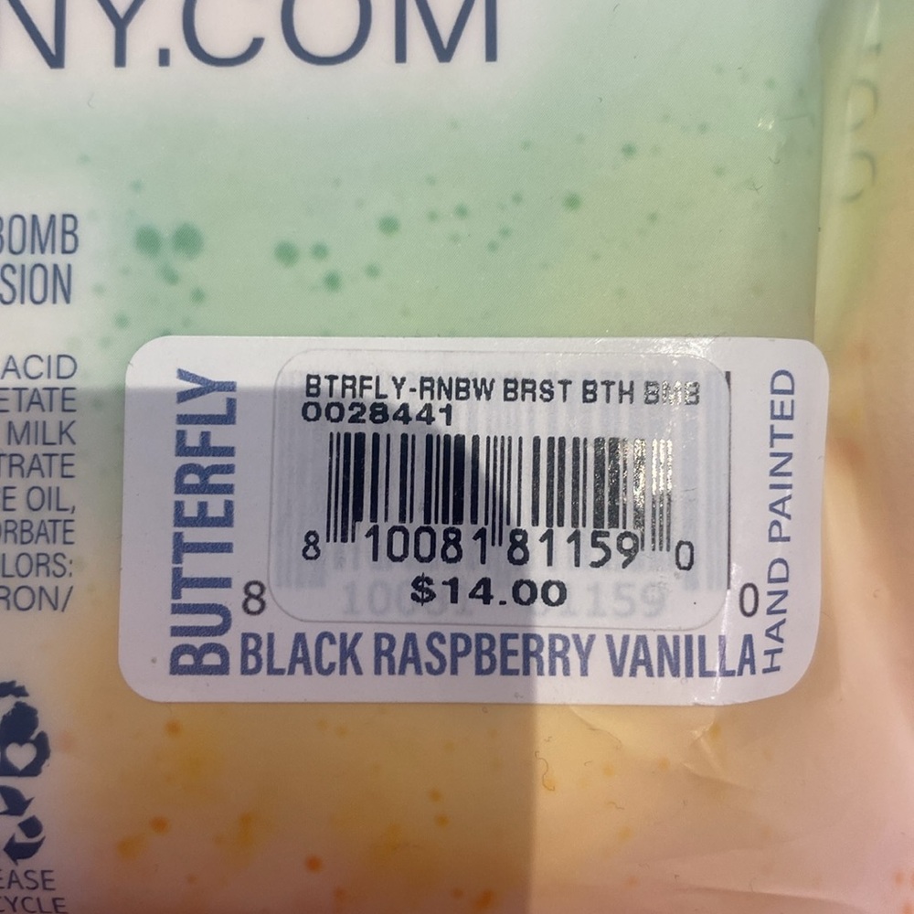 Luxiny Butterfly Bath Bomb Scent is black raspberry vanilla NWT NIP - Picture 3 of 4